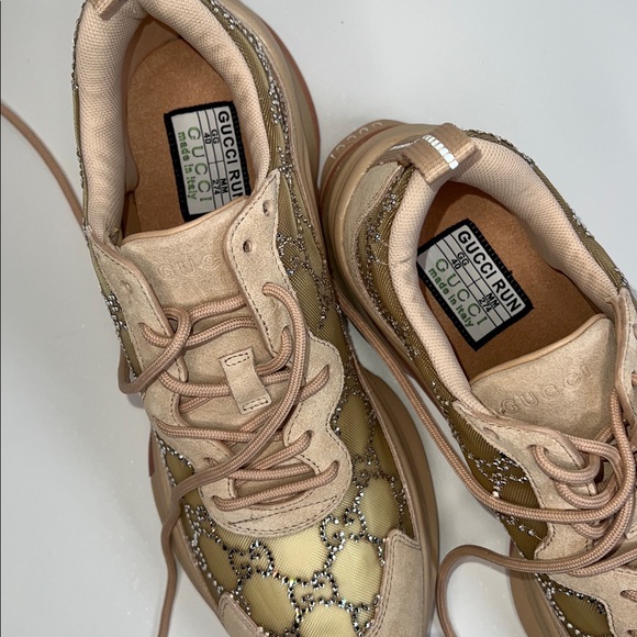 💖NWT GUCCI TELA GG CRYSTAL MESH RUNNER WOMENS SNEAKERS BEIGE IT40 - Picture 17 of 17